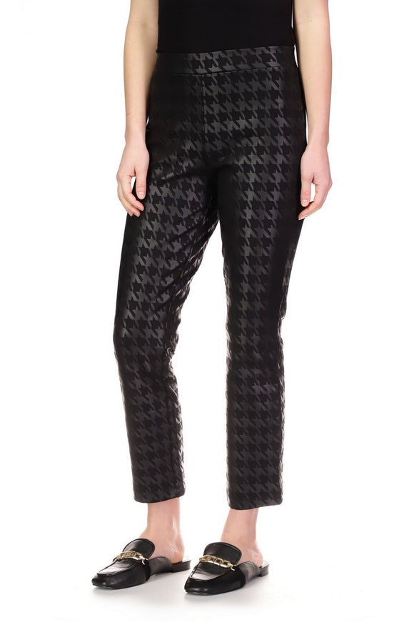 Carnaby Kick Crop Exploded Houndstooth- Black on Black Shine