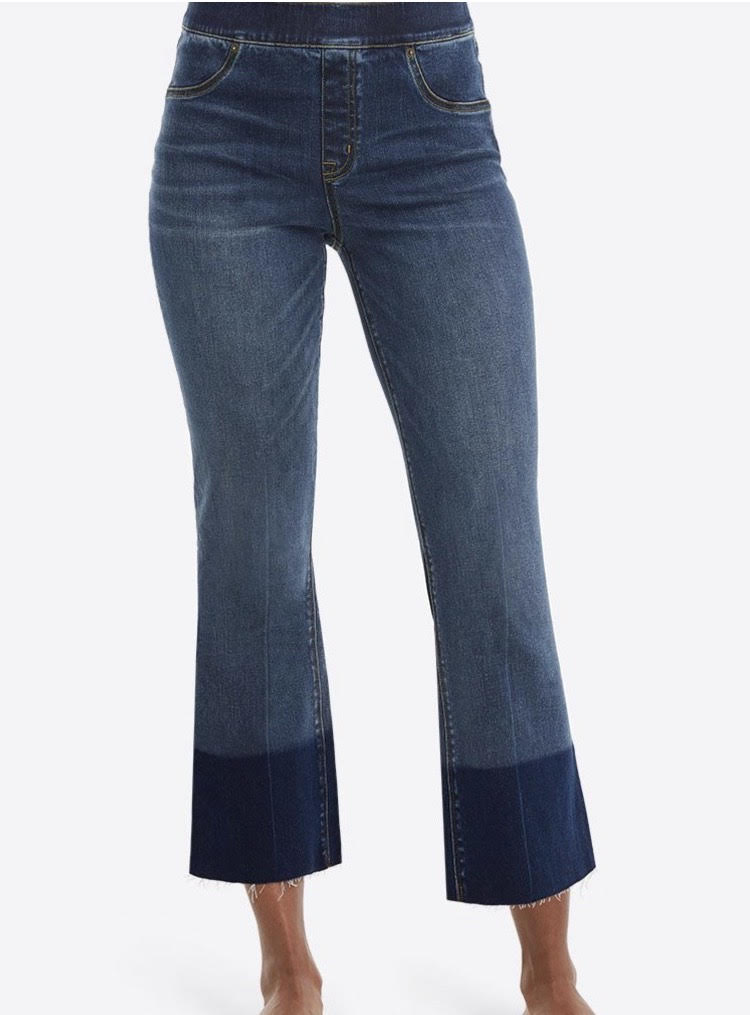 SPANX Cropped Flare Jeans, Black - Jeans - Bottoms - The Blue Door