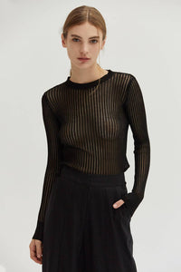 Tina Semi Sheer Ribbed Top