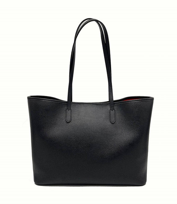 Genuine leather shopping bag, Black Or Pink