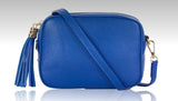 Genuine leather shoulder bag, made in Italy, Camel, Black, Bronze, or Silver