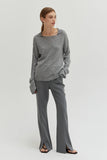 Maline Cashmere Softened Collared Sweater Top