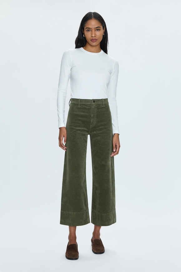 Penny Crop High Rise Wide Leg Corduroy - Martini