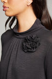 Hill Licorice Long Sleeve Rosette