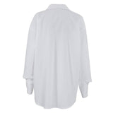 White Lapel Collar Button Down Fit Daily Shirt