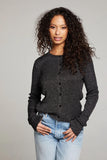 Tommy Button Up Cardi In Licorice Glitter