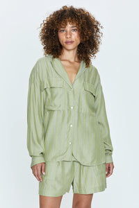 Irene Shirt Sage Stripe