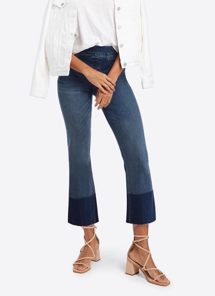 Spanx XS Pull On popular Raw Hem High Rise Cropped Flare Jeans